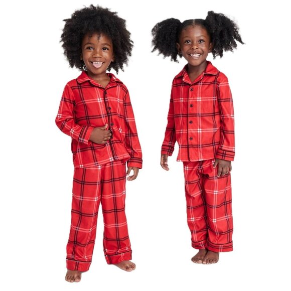 Red Patterned Hooded Family Pajama Set